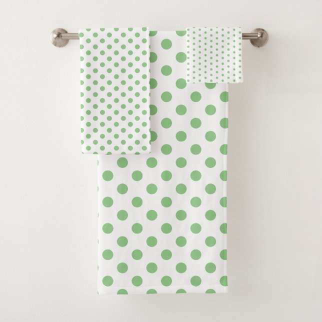 Pointe Polka blanche et verte Sage (En situation)