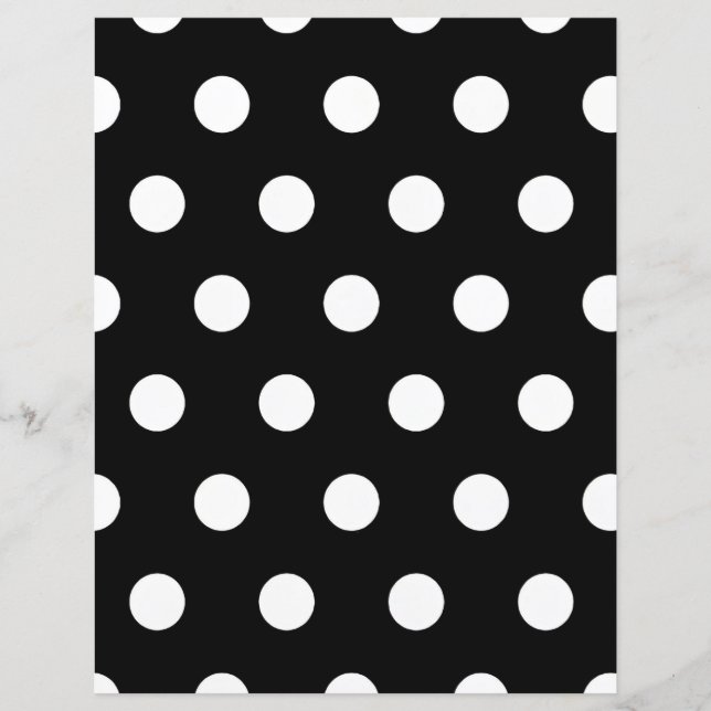 Pointe Polka blanche sur papier noir (Devant)