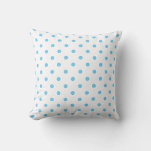 Pointe Polka bleu et blanc Aqua sur un Coussin
