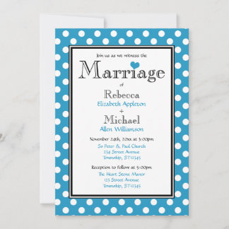 Pointe Polka Blue Wedding Invitations