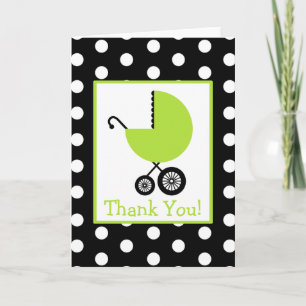Pointe Polka et Merci de transport vert Baby showe