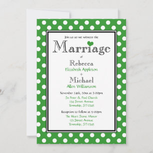 Pointe Polka Green Wedding Invitations