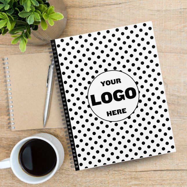 Pointe Polka Noir & Blanc Personnalisé 2026 Entrep (Black & White Polka Dot Custom 2026 Business Planner)