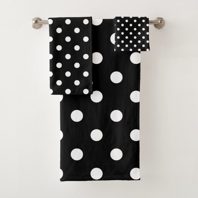Pointe Polka noir et blanc Motif Abstrait moderne (En situation)