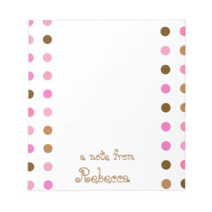 Pointe Polka rose et Brown, Bloc-notes personnalis