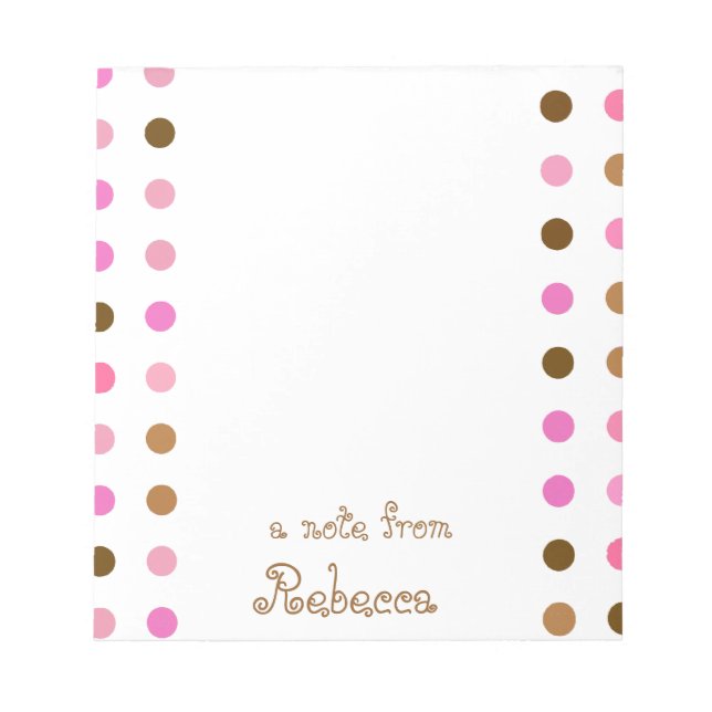 Pointe Polka rose et Brown, Bloc-notes personnalis (Devant)