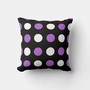 Pointe Polka violet et blanche sur Coussin Accent 