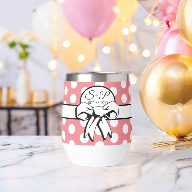 Pointe rose et blanc Pointe blanc Bow Personnalisé (Enterrement de vie de garçon)