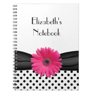 Pointe rose Gerbera Daisy Polka Carnet personnalis