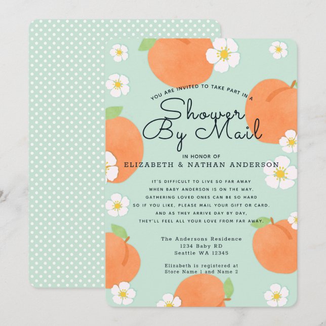 Pointer Baby shower Par Courrier Invitation (Devant / Derrière)