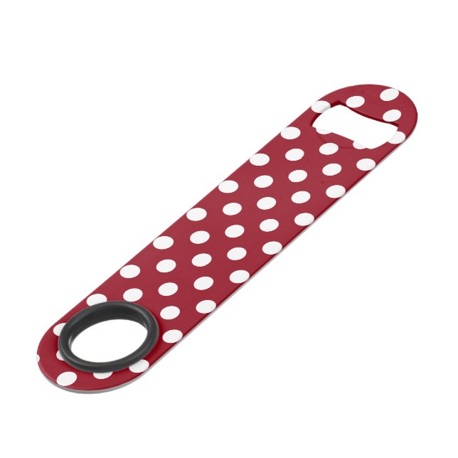 Points blancs sur fond rouge carmin (Dos Angle)