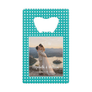 Points blancs sur sarcelle – Mariage personnalisé
