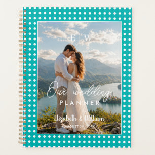 Points blancs sur sarcelle – Mariage personnalisé