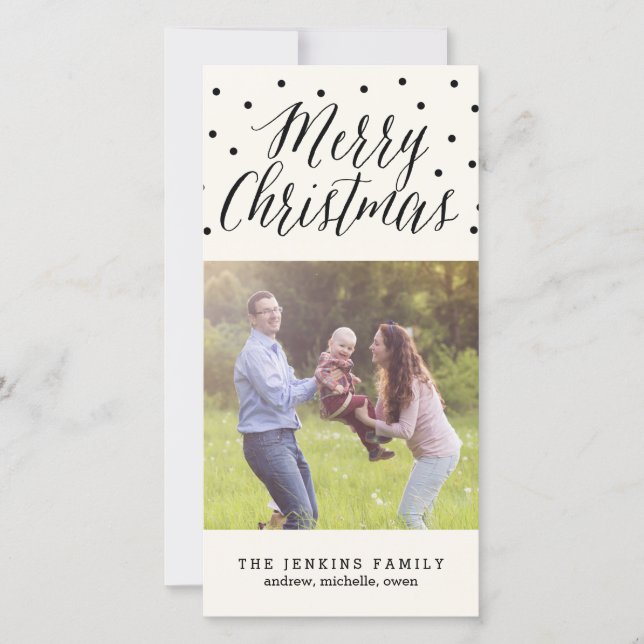 Points classiques Carte photo de Noël (Devant)