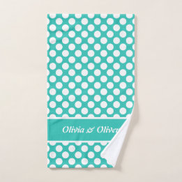 Points classiques turquoise et blanc Noms personna