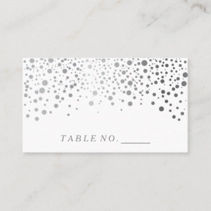 Points Confetti Argent Faux Cartes de Place