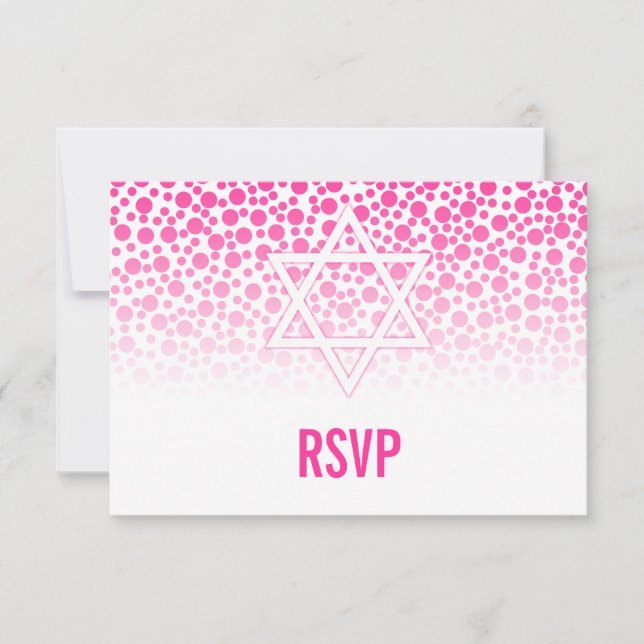 Points Confetti Bat mitzvah rose chaud RSVP (Devant)