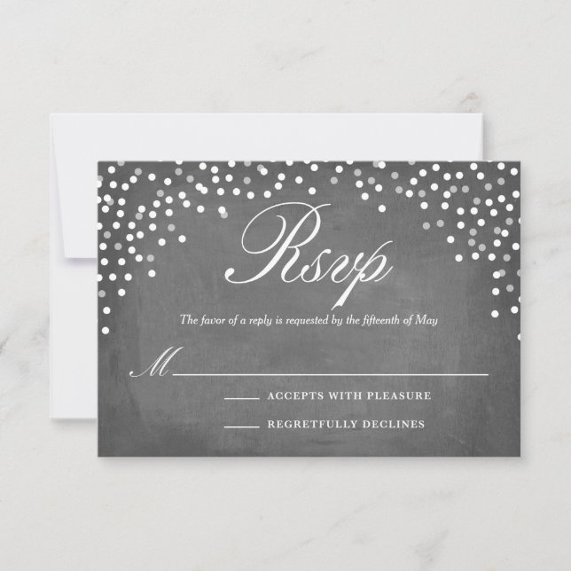 Points Confetti de tableau noir RSVP (Devant)