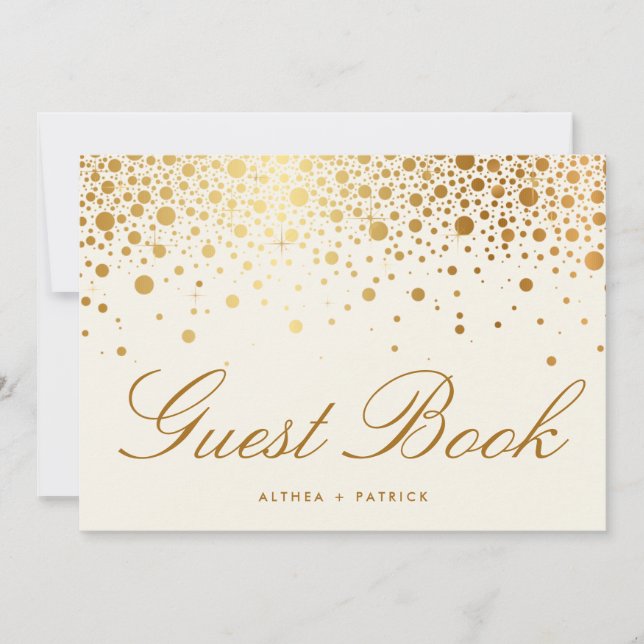 Points Confetti Faux Gold Foil | Livre d'invité iv (Devant)