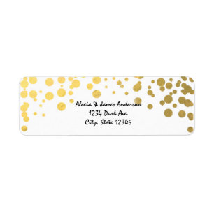 Points Confetti Gold Foil Étiquettes de adresse él