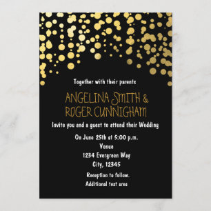Points Confetti Gold Foil Faire-part de mariage no