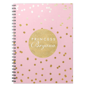 Points Confetti rose et or brillants Carnet modern