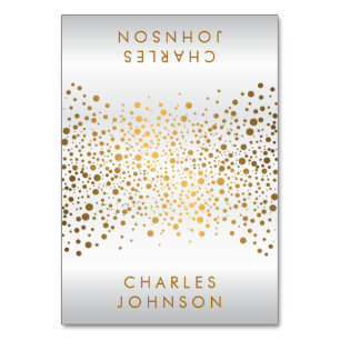 Points Confetti Satin Blanc et Or Cartes