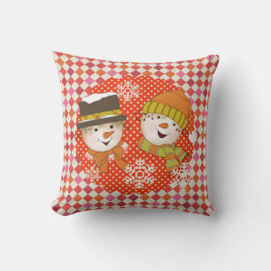 Points Couple Snowmen et Coussin de vacances Jacqu