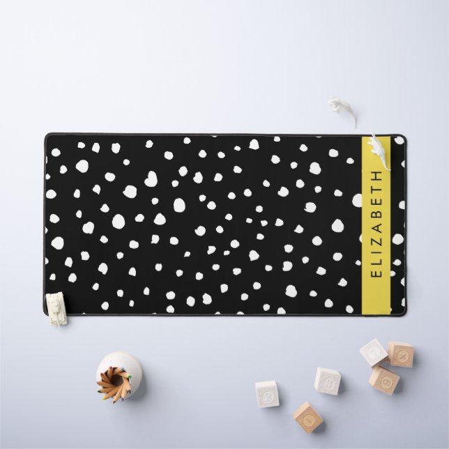 Points dalmatiens, Spots, Noir et Blanc, Votre nom (Tableau pour enfants)