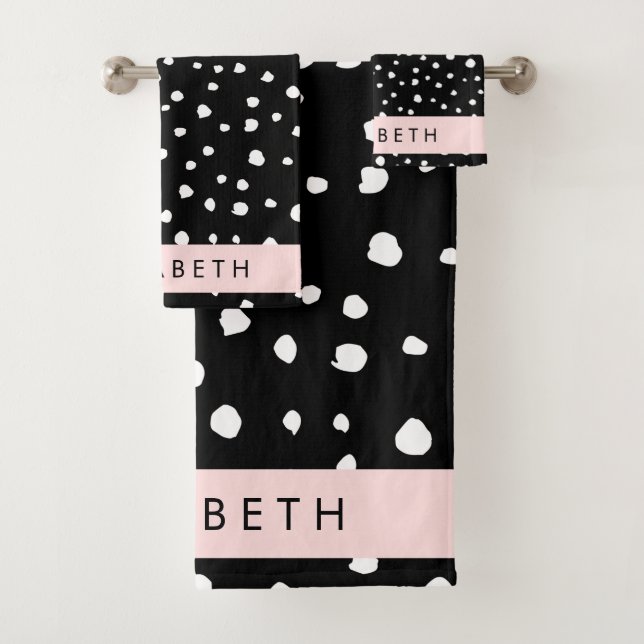 Points dalmatiens, Spots, Noir et Blanc, Votre nom (En situation)