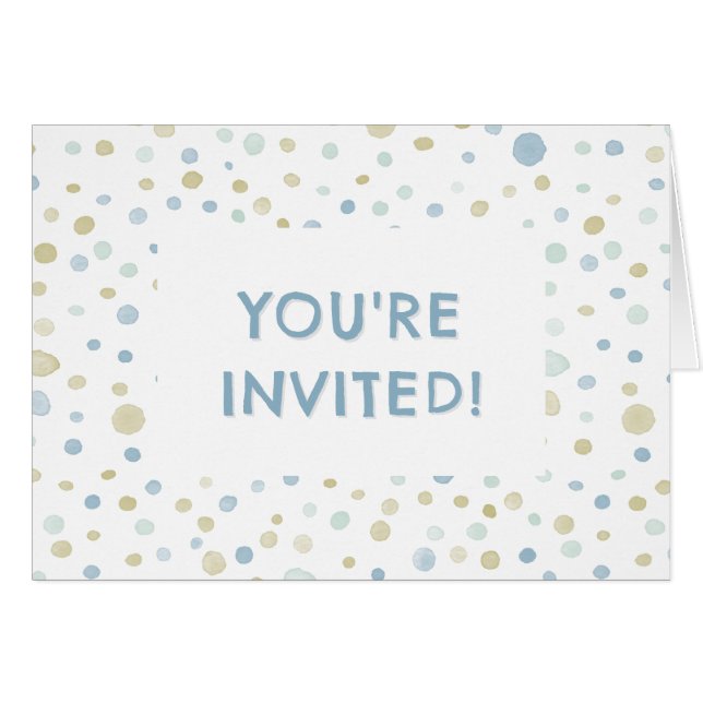 Points d'aquarelle Henry Confetti Invitation d'ann (Devant Horizontal)