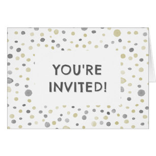 Points d'aquarelle Lottie Confetti Invitation d'an