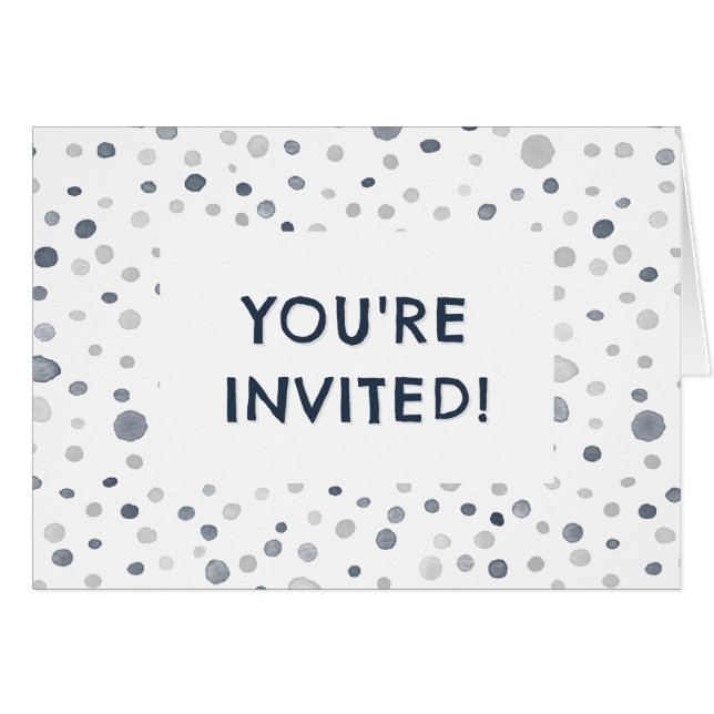 Points d'aquarelle Lucas Confetti Invitation d'ann (Devant Horizontal)