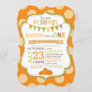 Points d'automne et Citrouilles Invitation d'anniv