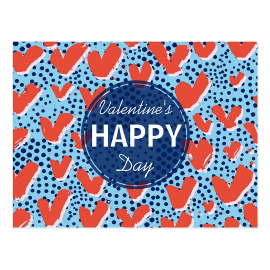 Points de bleu de la heureuse Sainte-Valentin | et Carte Postale