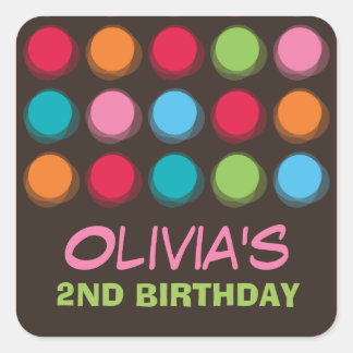 Points de couleur flou flou amusants Stickers Anni