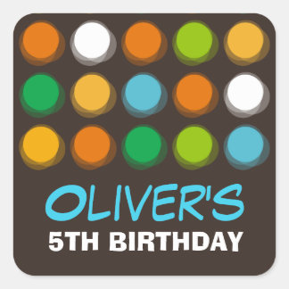 Points de couleur flou flou amusants Stickers Anni
