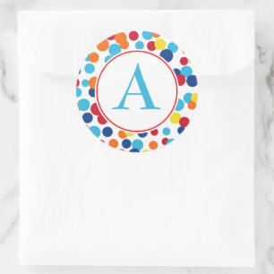 Points de fête Monogramme Stickers Anniversaire