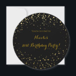 Points de feuille d'or et invitations de cercle mo<br><div class="desc">Points de feuille d'or et invitations de cercle modernes noirs. Personnalisez pour tout événement. Articles assortis disponibles.</div>