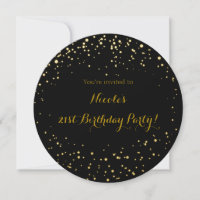 Points de feuille d'or et invitations de cercle mo