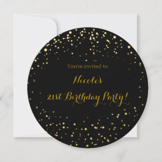 Points de feuille d'or et invitations de cercle mo