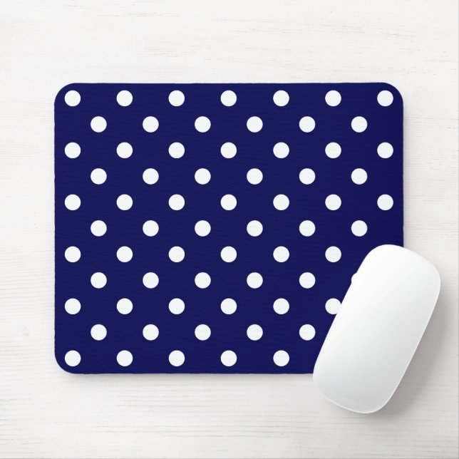 Points de polka élégants sur un tapis de souris bl (Avec souris)