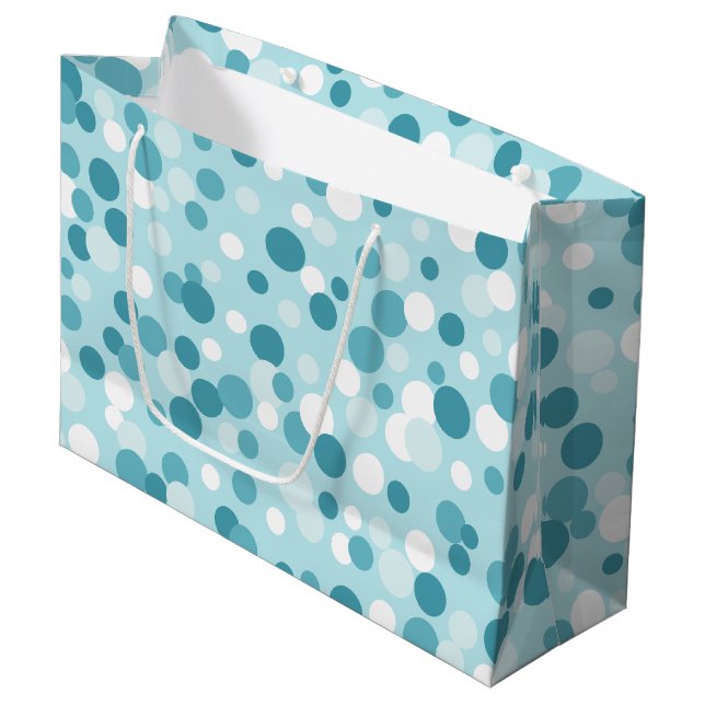 Points de Vacances Bleus Frosty Grand Sac Cadeau (Devant Angle)
