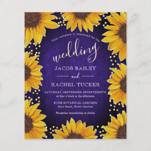 Points d'or des tournesols Faire-part de mariage e