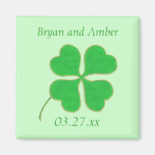 Points d'or Shamrocks verts, Magnet Réservez la da