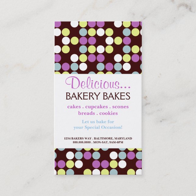 Points |dots2pur de boulangerie du carte de visite (Devant)