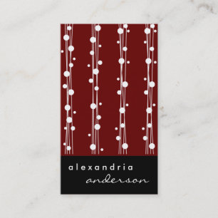 Points et cartes de visite élégants cramoisis de