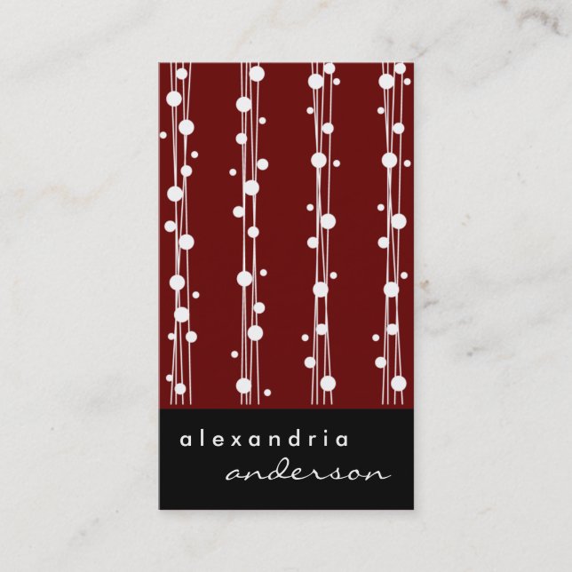 Points et cartes de visite élégants cramoisis de (Devant)