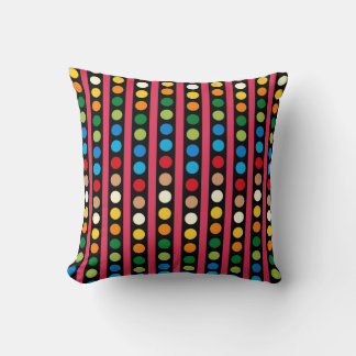 Points et rayures colorés MOJO Coussin