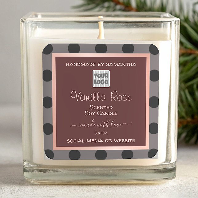 Points Étiquettes d'emballage de produits Burgundy (Créateur téléchargé)